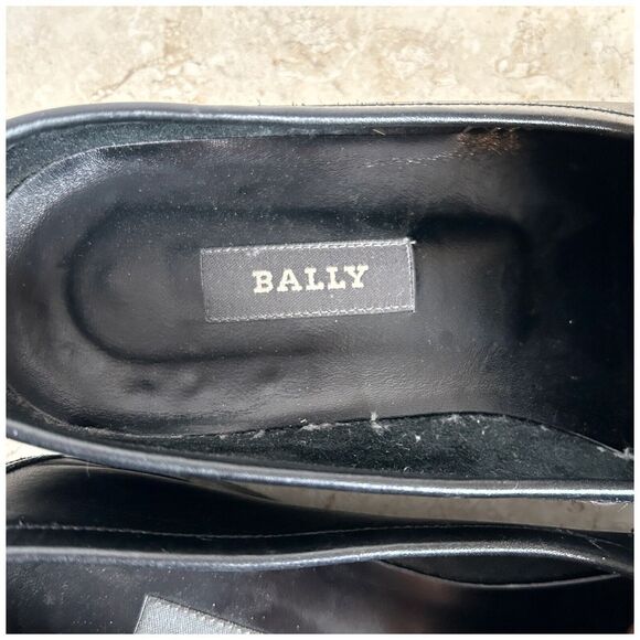 Bally Mens Dress Shoes 9.5 D Black Leather Loafers Slip On Strap Buckle ITALY main image 5